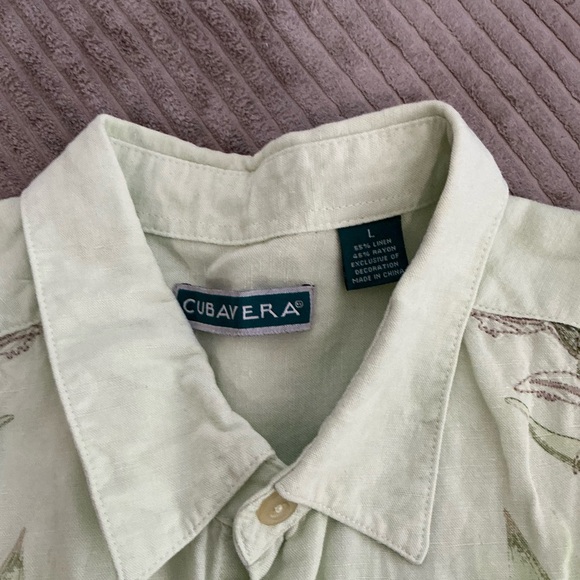 Cubavera Men's Pastel Green Button Down Shirt - Picture 1 of 6